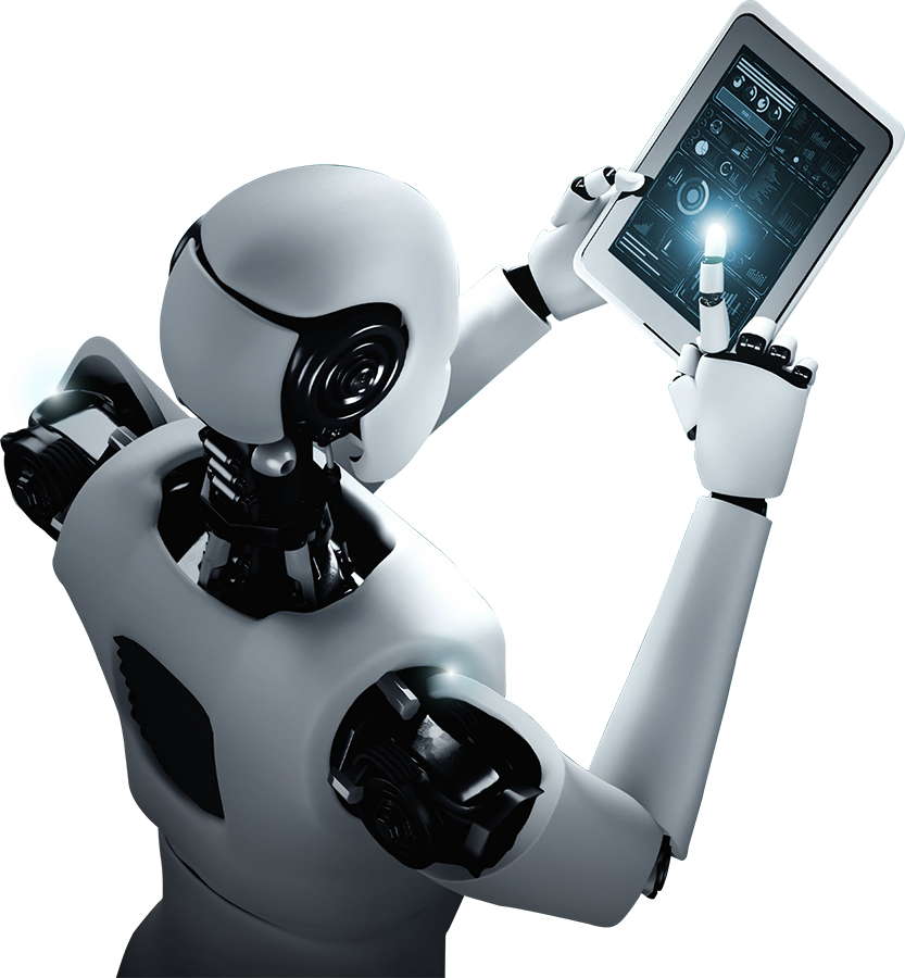 Humanoid robot using a tablet